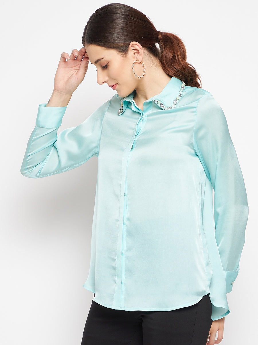 Camla Women Green Shirt