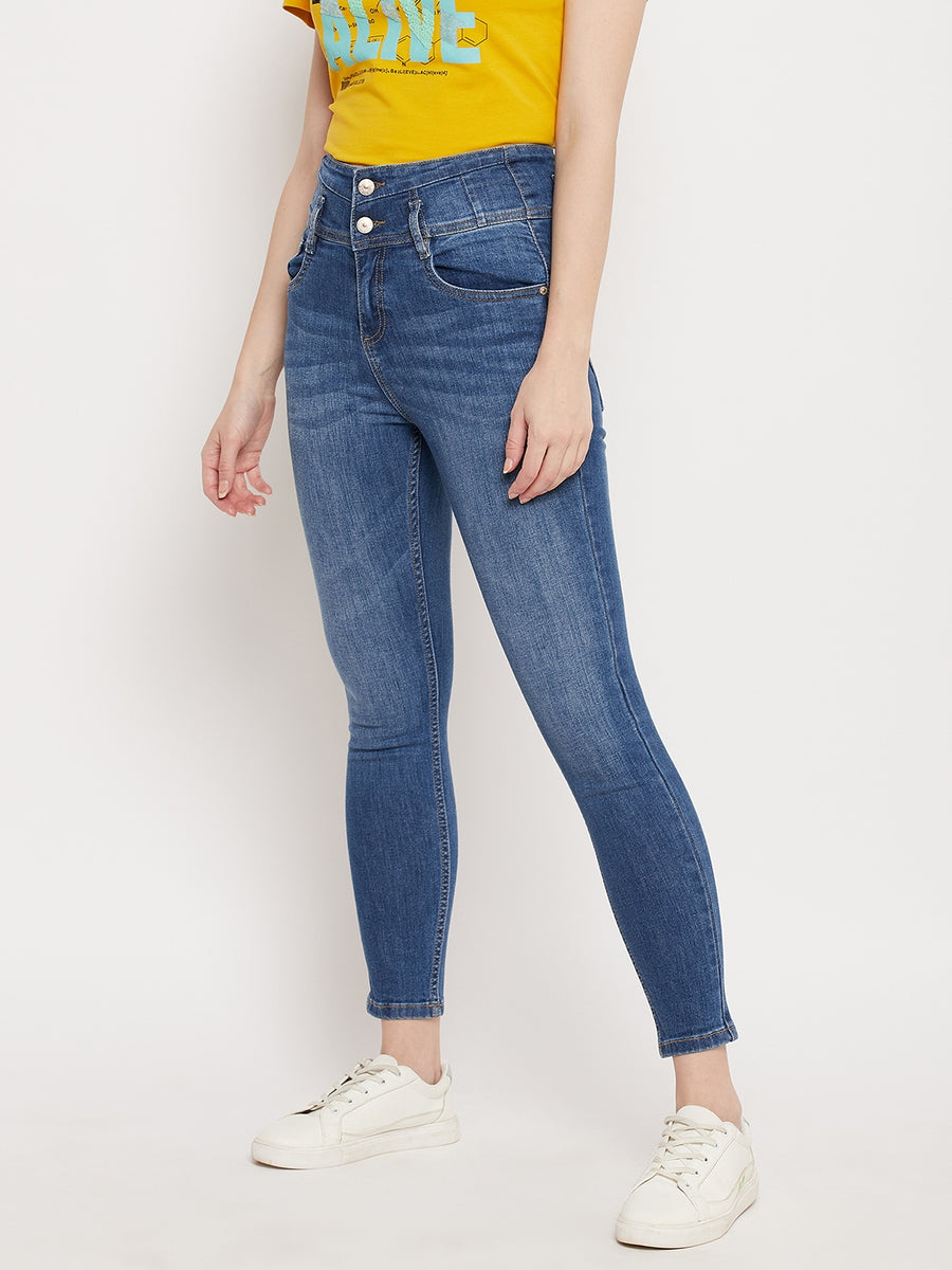 Madame  Navy High Rise Slim Fit Jeans