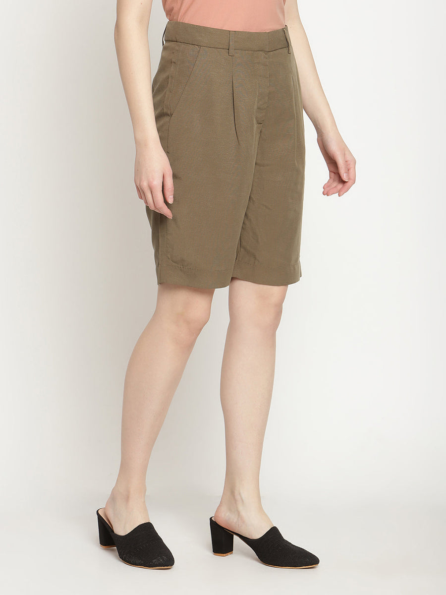 Camla Olive Shorts For Women