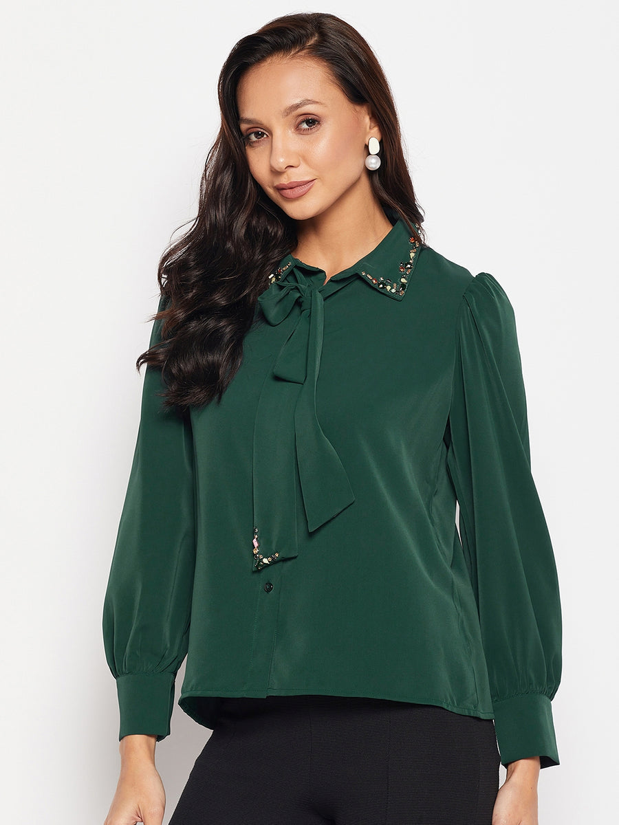 Camla Green Women Shirt