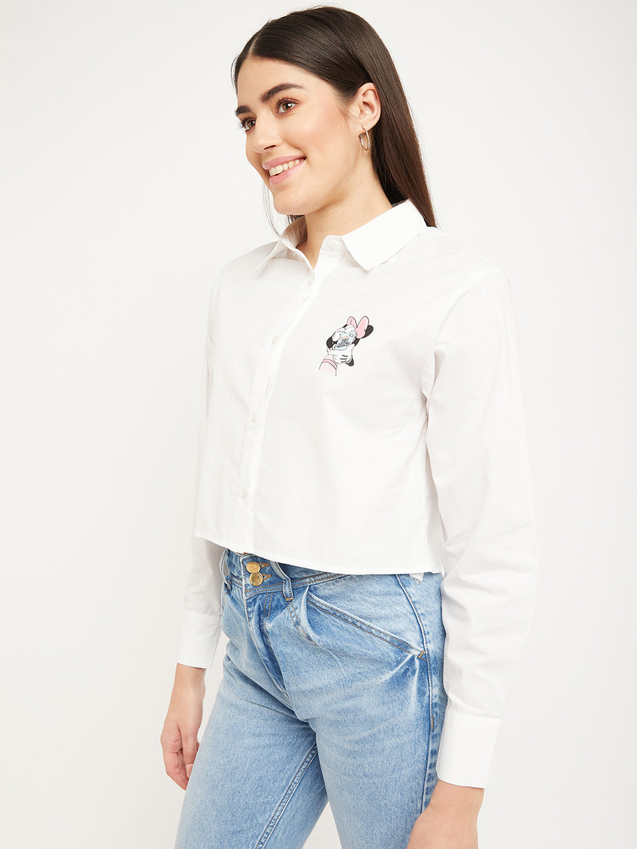 Madame Disney Minnie White Printed Shirt