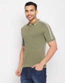 Camla Barcelona Green Cotton Polo Collar T-shirt