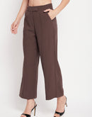 MADAME Solid Pleated Trousers