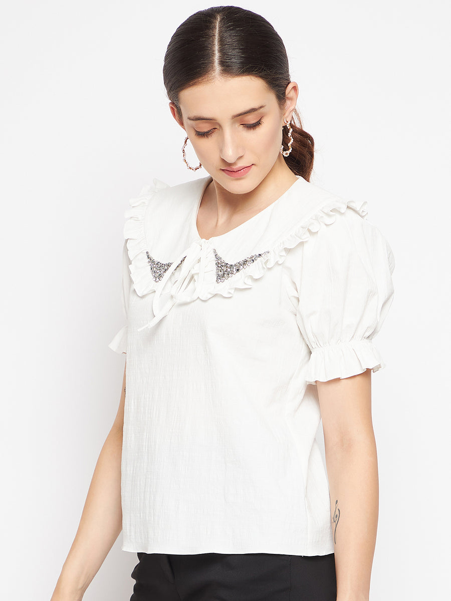 Camla White Women Top
