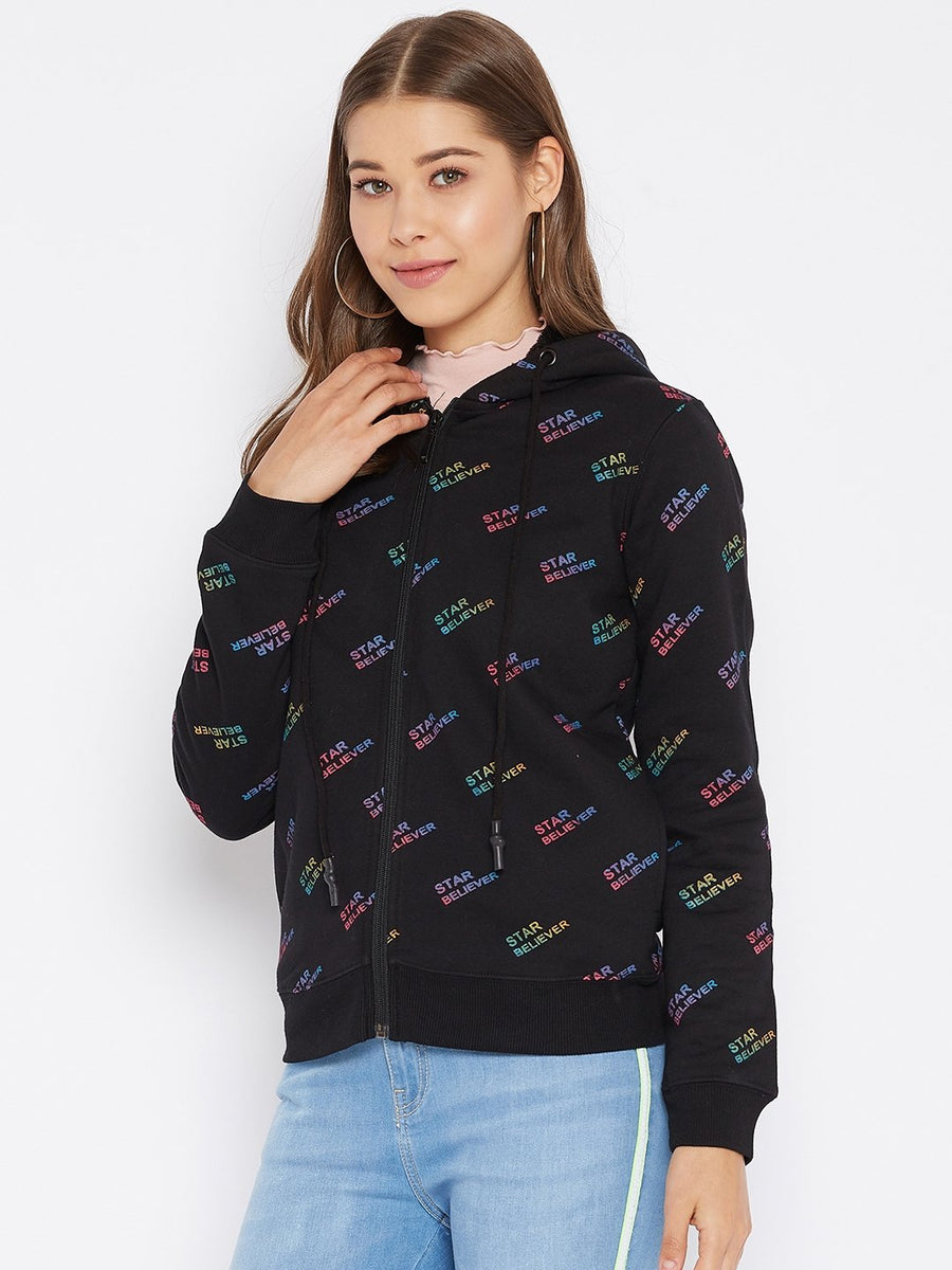 Madame  Black Zip Sweatshirt
