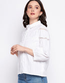 MADAME White Lace Detailed Shirt