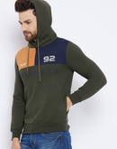 Camla Men Olive Hooded Sweatshirt