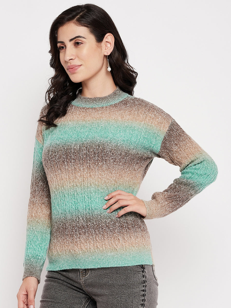 MADAME Round Neck Multicolor Sweater