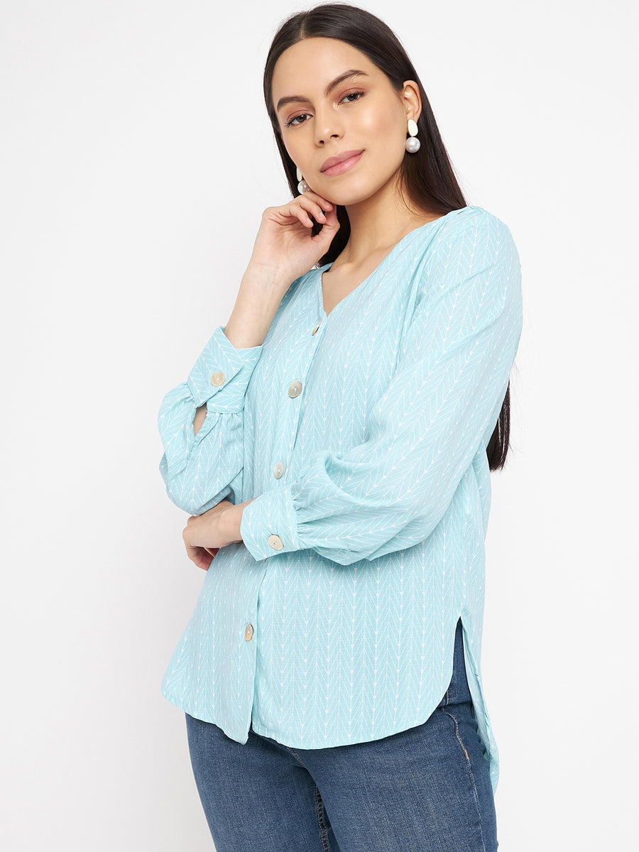 Madame  Blue Solid Top