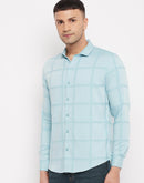 Camla Men Ice Blue Check Shirt