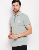 Camla Green Cotton  Polo Collar T Shirt