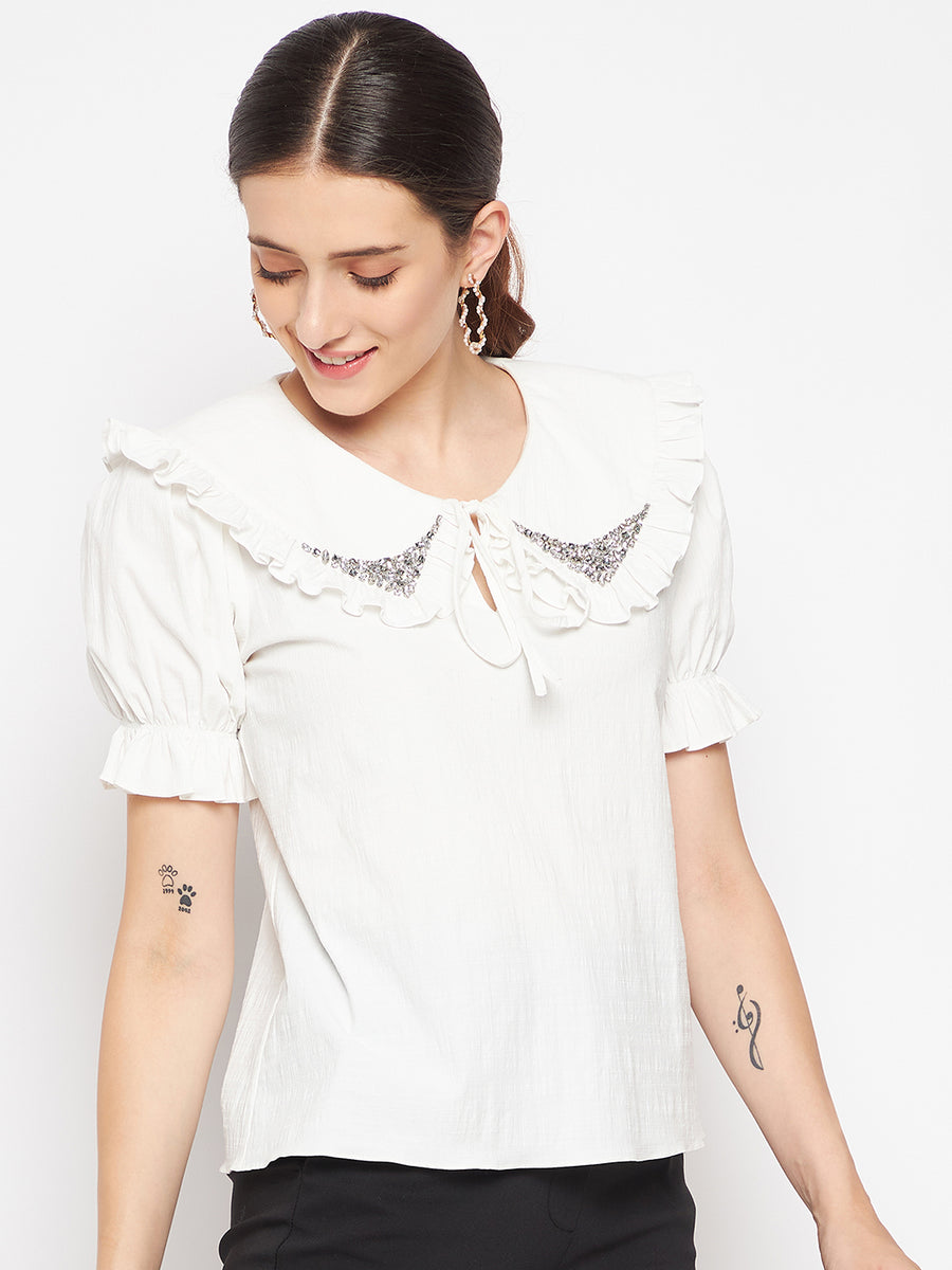 Camla White Women Top