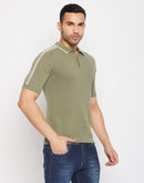 Camla Barcelona Green Cotton Polo Collar T-shirt