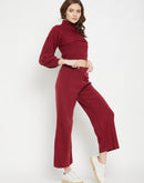 Camla Barcelona Cut-Out Crop Rust Red Top With Trouser Co-Ord Set