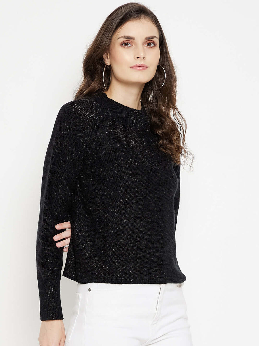 CAMLA Barcelona Black Solid Sweater for Women