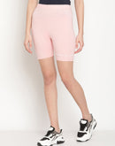Madame Pink Solid Shorts For Women