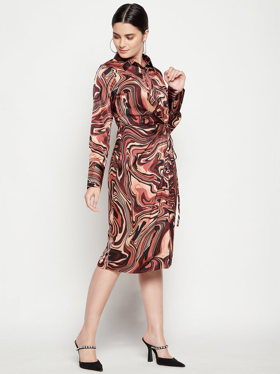 MADAME Marble Print Dress for Women
