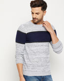 Camla Barcelona Colourblocked White Sweater For Men