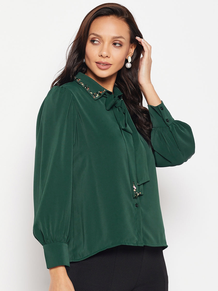 Camla Green Women Shirt
