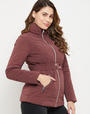 Madame Belted Waist Chocolate Brown Quilted Jacket