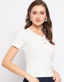 Madame Fitted White Top