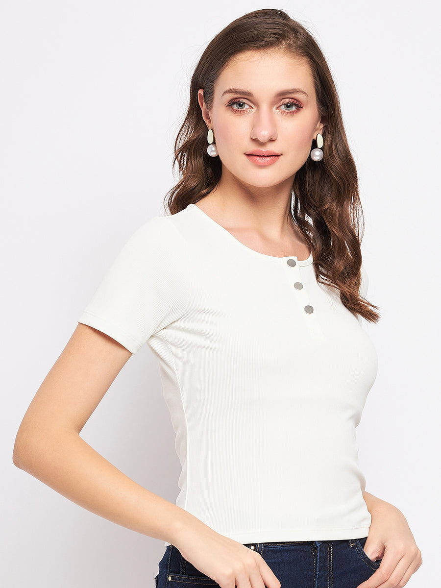 Madame Fitted White Top
