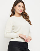 Madame Open Knit Off White Sweater