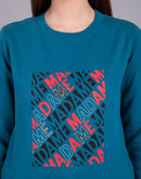 Madame  Teal Color Sweatshirt
