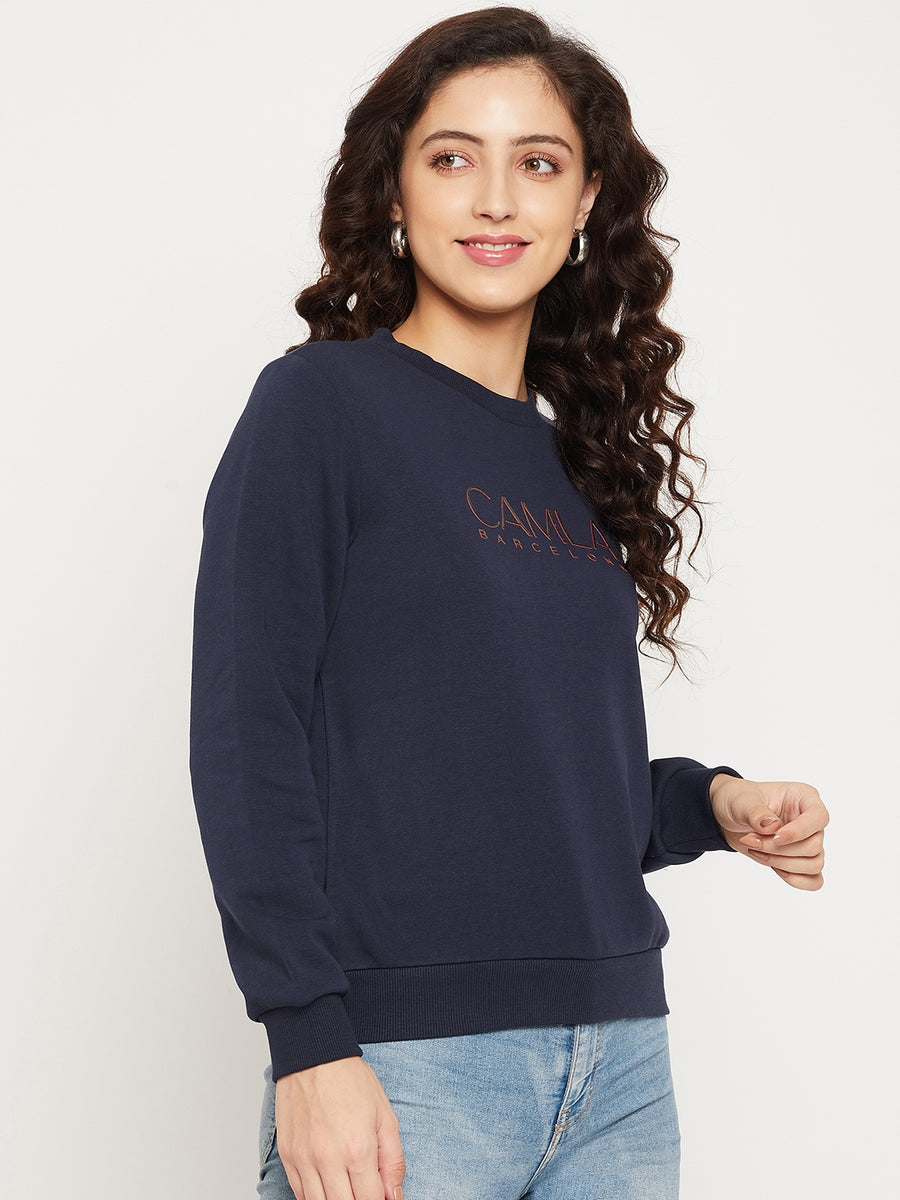 Camla Women Navy Sweatshirt