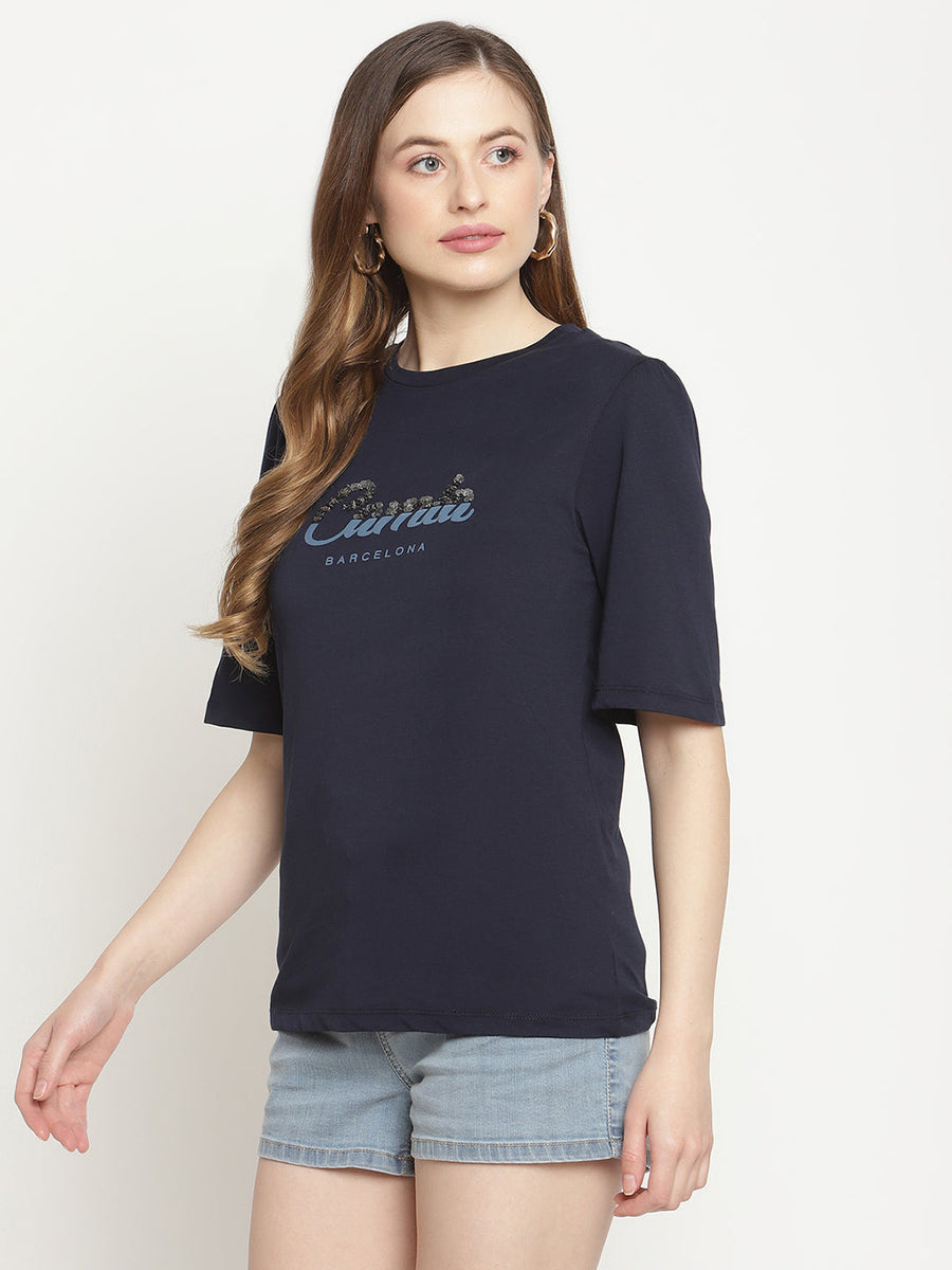Camla Navy  Top For Women