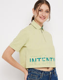 Madame Intention Crew-neckline Green Top