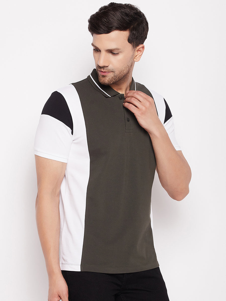 Camla Colourblocked Polo Collar T-shirt