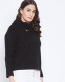 Madame  Black Solid Sweater