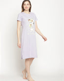 Msecret  Mauve Color Printed Night Dress