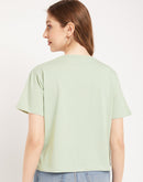 Madame Sea Green Typography Top