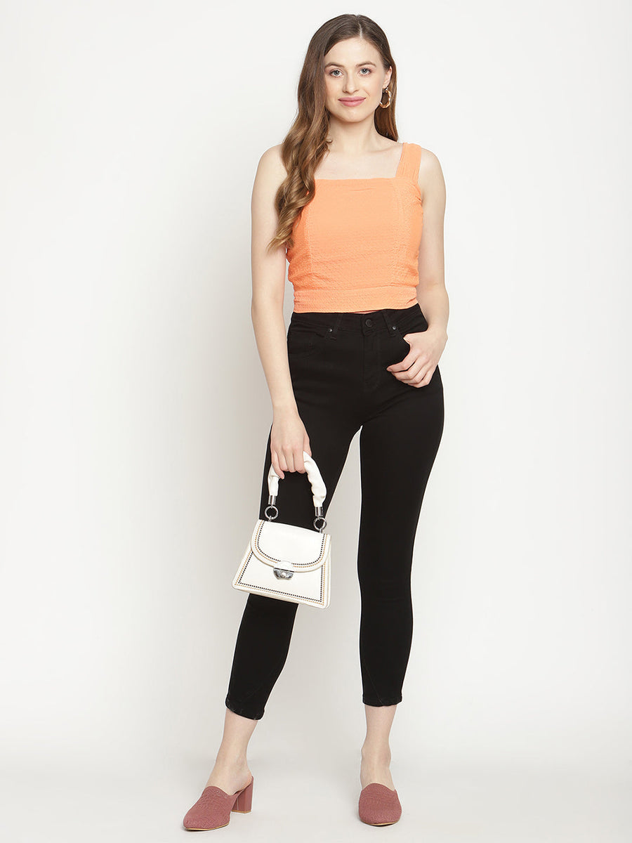 Camla Orange  Top For Women