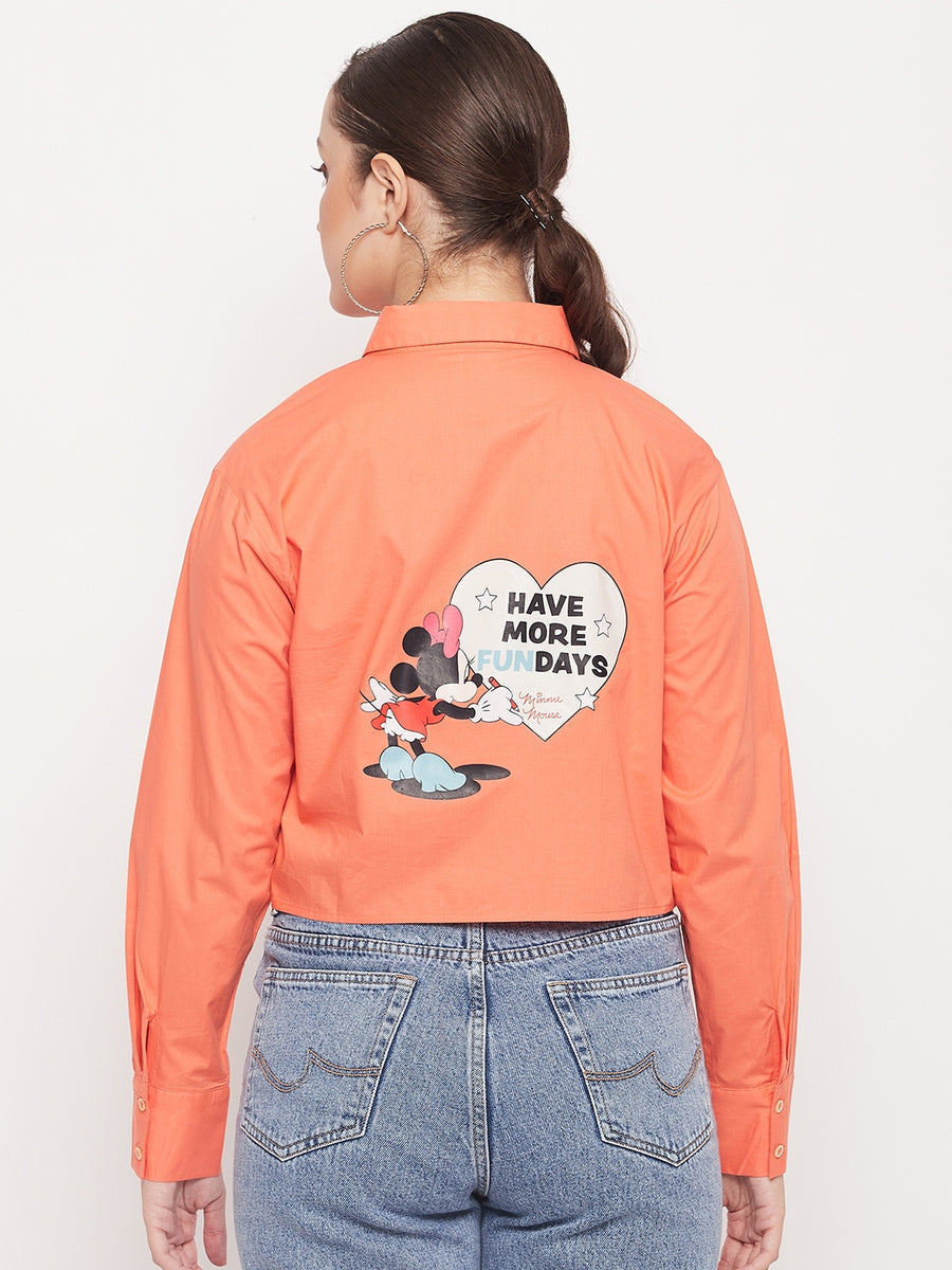 Madame Disney  Minnie Orange Print Shirt
