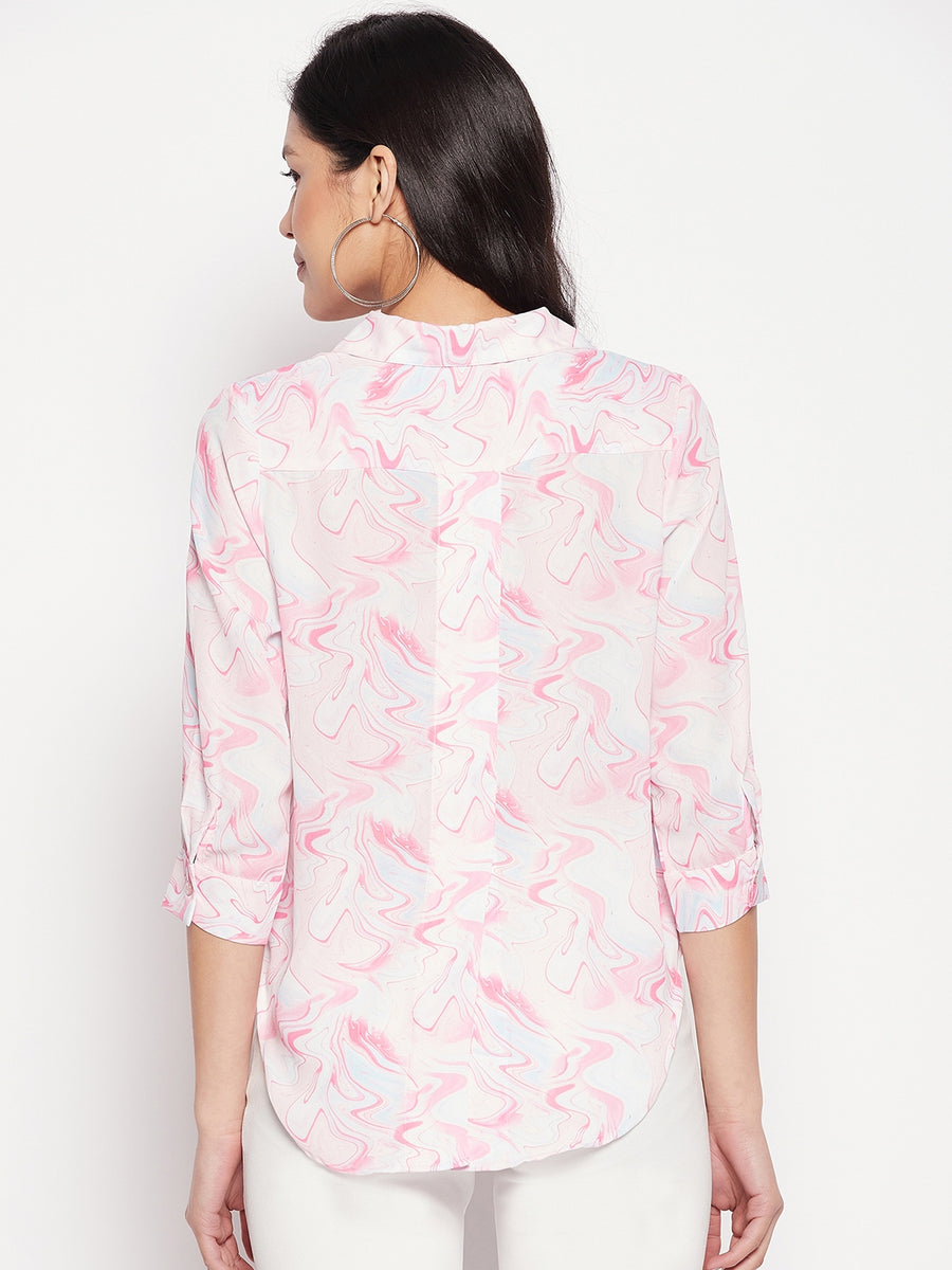 Madame  Pink Printed Shirt