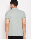 Camla Green Cotton  Polo Collar T Shirt
