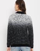 Madame Animal Print Black Mock Neck Sweater