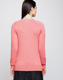 Madame  Peach V-Neck Sweater