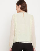 Madame  Mint Semi Sheer Laced Top