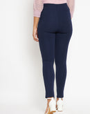 Madame High Rise Navy Blue Solid Jegging