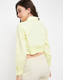 Madame Lemon Smocked Asymmetrical Crop  Shirt