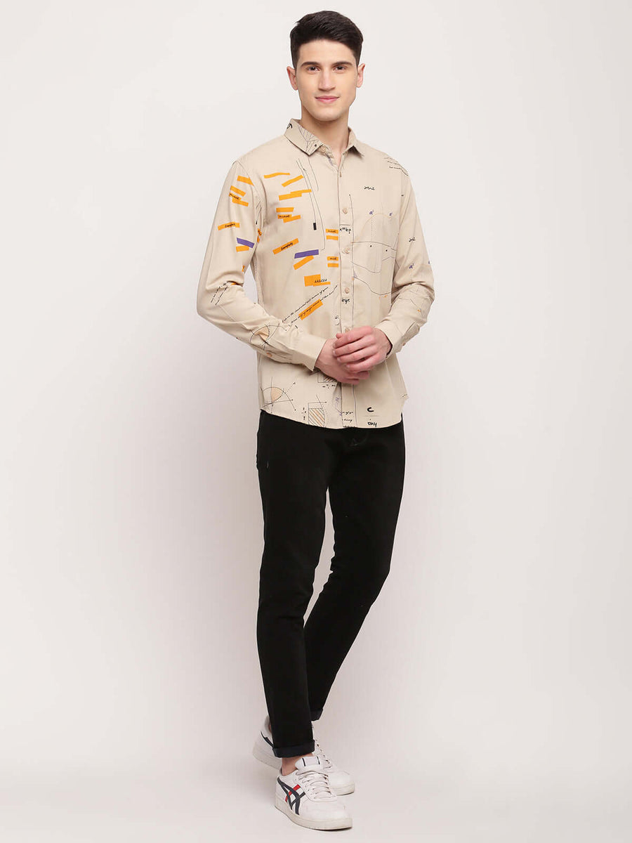 Camla Beige Shirt For Men
