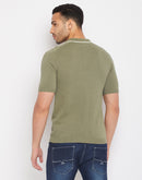 Camla Barcelona Green Cotton Polo Collar T-shirt