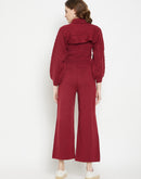 Camla Barcelona Cut-Out Crop Rust Red Top With Trouser Co-Ord Set