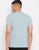 Camla Men Blue Typography Crew Neck T-Shirt