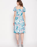 Camla Barcelona Teal Satin Dress