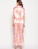 Camla Barcelona Abstract Print Peach Co-Ord Set